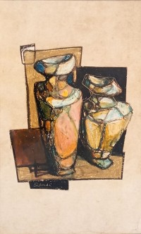 Qamar, 8 x 13 Inch, Mixed Media On Paper, AC-QMR-001 Qamar, 8 x 13 Inch, Mixed Media On Paper, AC-QMR-001